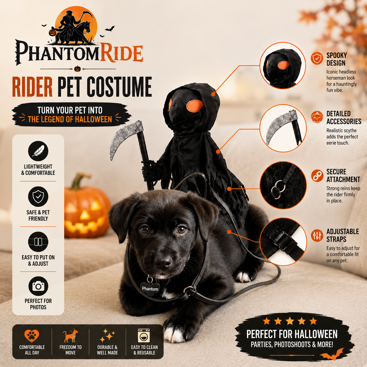 Phantomride™Pet Rider costume
